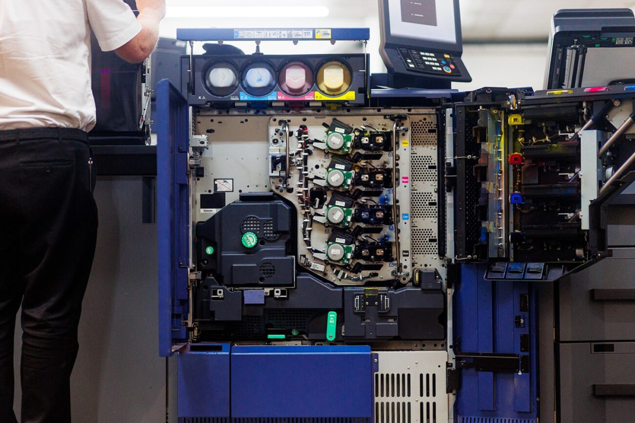Internal components of a printer that all work to produce high-quality prints and meet the demand for fast turnaround times in the printing industry.